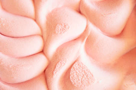 Closeup surface of tasty cherry ice cream sorbet as background. Selective focus.の写真素材