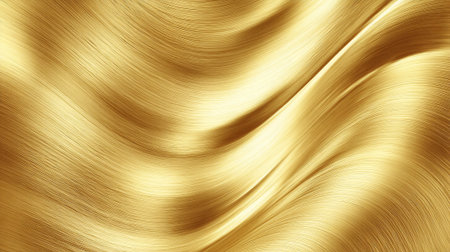 Smooth, flowing golden texture with light and shadow creating depth and shine.の素材