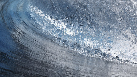 Dynamic Ocean Wave, Detailed Texture in Blue and Silver Shadesの素材