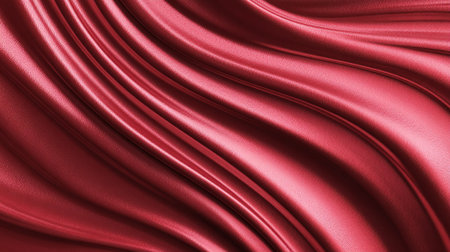 Abstract red textured background with graceful curves suggesting luxurious drape and eleganceの素材