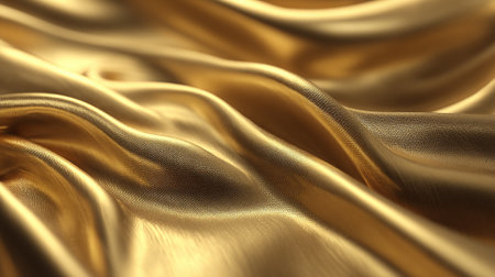 Luxurious Golden Fabric: Rich Textured Waves for Opulent Backgrounds and Design Elementsの素材