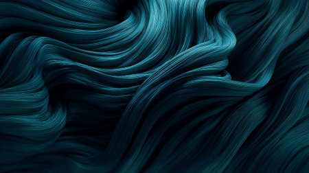 Flowing Teal Strands Create a Dynamic Abstract Textured Waveの素材