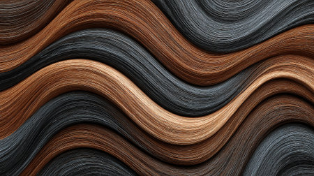 Abstract Brown and Gray Wavy Pattern Decorative Background with Artistic Grainの素材