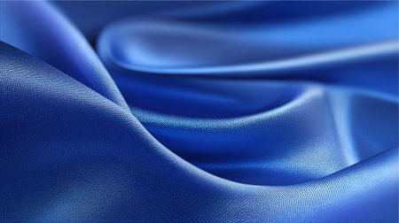 Flowing Royal Blue Silk Fabric Creates Abstract Artistic Background Image Designの素材