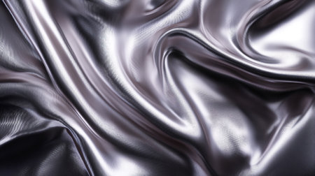 Elegant Abstract Silver Fabric Texture with Soft Draping and Smooth Reflectionsの素材
