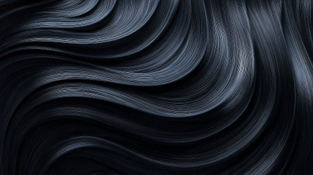 Abstract Texture of Smooth, Dark, Metallic, Flowing Lines with Subtle Lightの素材