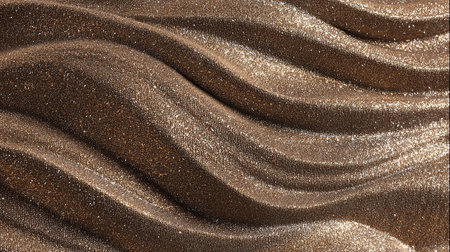 Shimmering golden waves abstract background with a textured and sparkling surfaceの素材