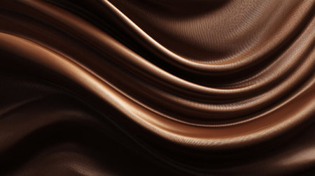 Luxurious Flowing Chocolate Fabric Texture with Rich Tones and Subtle Texturesの素材
