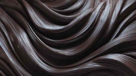 Luxurious Flowing Chocolate Swirls: A Rich, Textured, Abstract Background Imageの素材