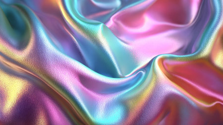 Luminous Flow: Iridescent Fabric Texture with Subtle Waves and Reflective Lightの素材