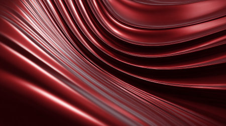 Elegant red metallic waves with beautiful reflections and deep, rich colorの素材