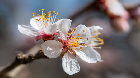 Delicate White Blossoms Bursting with Springtime Beauty and Vibrant Detailsの素材