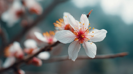 Captivating Close-Up of Delicate White Blossoms in Full Spring Bloomの素材