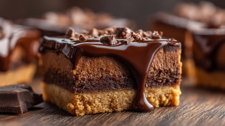 Decadent Chocolate Layer Cake with Rich Ganache Drizzleの素材