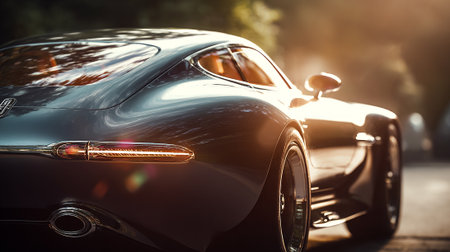 Sleek and Stylish: Capturing the Elegance of a Classic Dark Carの素材