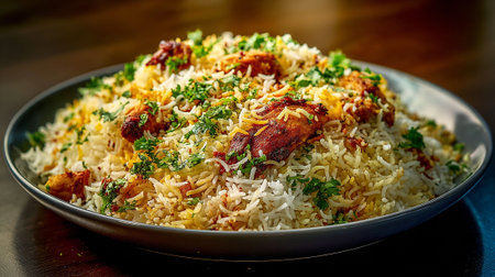 Delicious Chicken Biryani: A Vibrant and Flavorful Indian Rice Dishの素材