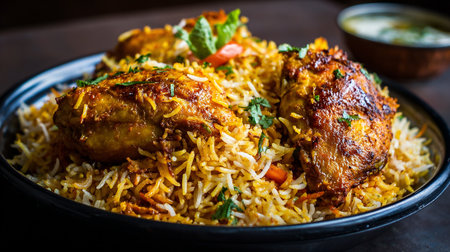 Delicious chicken biryani, a flavorful Indian dish perfect for a meal.の素材