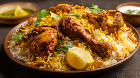 Delicious Chicken Biryani Platter: A Flavorful Indian Cuisine Feastの素材