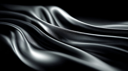 Abstract Black Fabric: Deep Shadows and Luxurious Texture in Studio Shotの素材