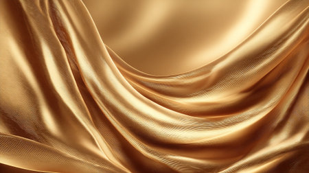 Flowing Golden Fabric: A Luxurious Texture of Shimmering Waves and Lightの素材