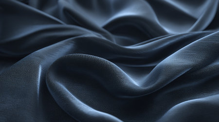 Elegant abstract background featuring luxurious dark blue silk fabric texturesの素材