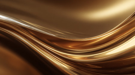 Luminous golden waves cascading with flowing brilliance in a mesmerizing abstract designの素材