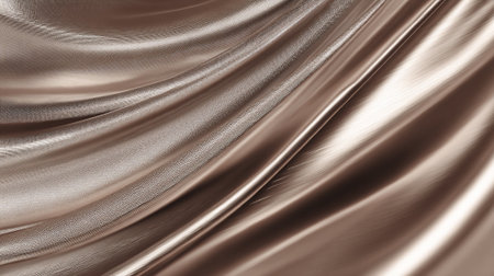 Elegant shimmering bronze fabric folds create luxurious, textured background pattern.の素材