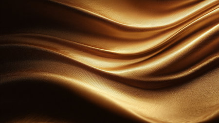 Luxurious Golden Fabric Drapes with Dramatic Light and Shadow Displayの素材