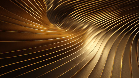 Elegant Abstract Gold Waves: A Luxurious and Modern Artistic Designの素材