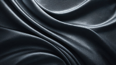 Dark Silver Fabric Waves Texture with a Luxurious and Elegant Feelの素材