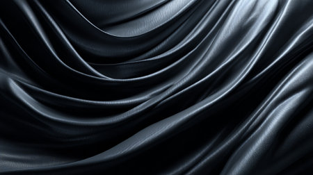 Dramatic dark draped fabric creates a sense of luxury and depthの素材
