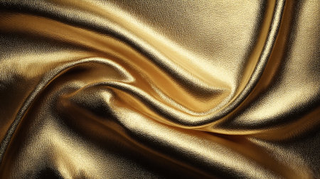 Luxurious Gold Texture: Shimmering Folds of Opulent Fabric, Elegant and Refinedの素材