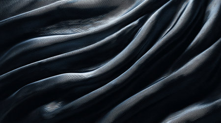Elegant abstract dark blue wave pattern with fine lines texture background.の素材