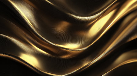 Abstract golden flowing silk texture for elegant and luxurious background designの素材
