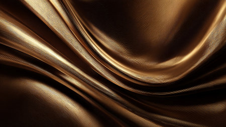 Abstract Gold Fabric with Dramatic Folds and Textural Richness Displayed.の素材