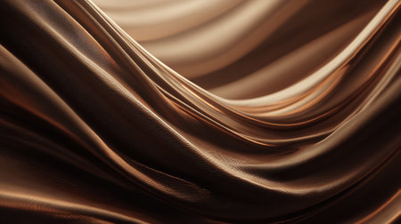 Flowing metallic bronze fabric texture creates a luxurious and elegant background.の素材