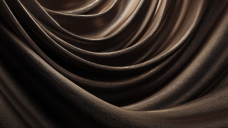 Elegant golden brown drapery folds with a subtle shimmer and texture.の素材