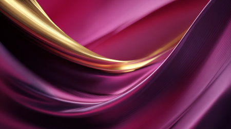 Elegant waves of radiant gold intertwined with a rich plum backdrop.の素材