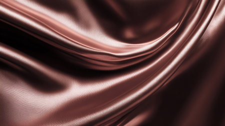 Elegant Rose Gold Silk Fabric with Soft Folds and Draped Textureの素材