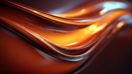Flowing Golden Abstract Shape with Dynamic Reflections and Glossy Surface Textureの素材