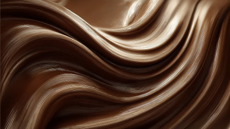 Flowing Brown Abstract Waves with Highlighted Ridges Presenting Elegant Organic Textureの素材