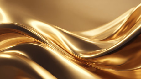 Luxurious golden waves: Abstract fluid gold background for elegance and sophisticationの素材