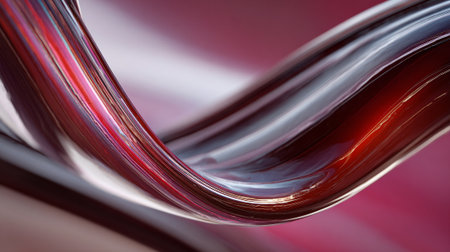 Abstract flowing shape in red and silver with a dynamic modern lookの素材