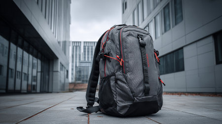 Stylish Backpack Adventure: Ready for Urban Exploration and Modern City Adventuresの素材