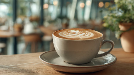 Latte Art Perfection: A Delicious and Aesthetically Pleasing Coffee Experienceの素材