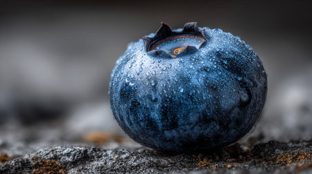 Dew-Kissed Blueberry: A Macro Shot of Freshness and Natural Sweetnessの素材