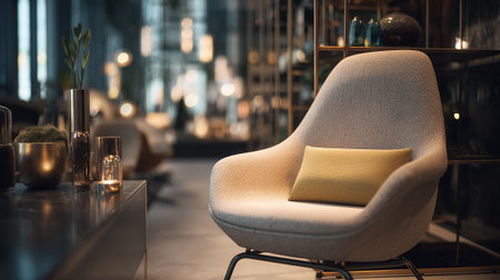 Chic Interior with Armchair and Decor in a Relaxing Ambianceの素材