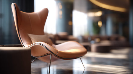 Sumptuous leather chair invites relaxation in the upscale interior designの素材