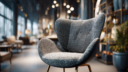 Stylish Modern Armchair Design in an Elegant Contemporary Interior Settingの素材