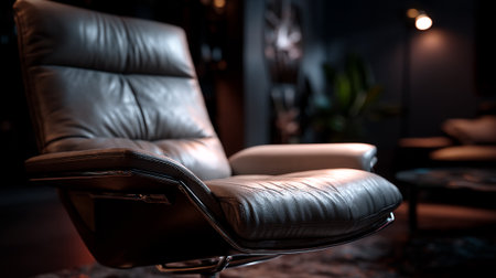 Elegant Leather Lounge Chair: A Study in Modern Comfort and Designの素材